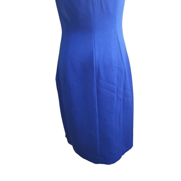 Jay Godfrey Size 2 Blue Black Color Block Bodycon Dress Sleeveless Wool Blend - Picture 9 of 11